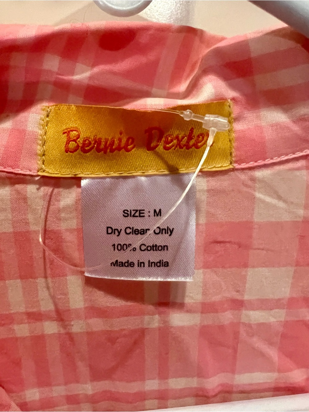 Bernie Dexter Pink and White Plaid  Cotton Dress